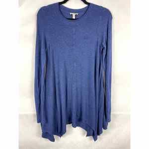 Eileen Fisher Knit Sweater Blue Size XXS Asymetrical Hem Long Sleeve Oversized